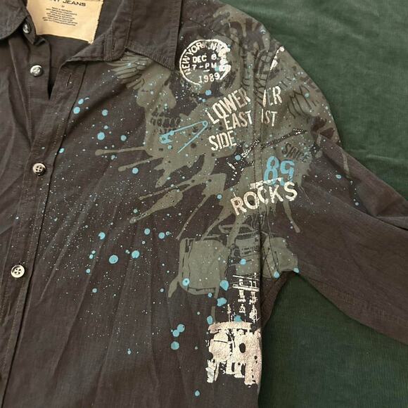 Rare vintage grunge dkny button up - Picture 3 of 5